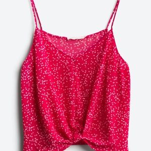 Lush Devon Knot Front Cami Crop Blouse